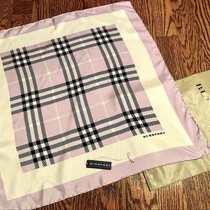 Burberry silk scarf 18”x18”